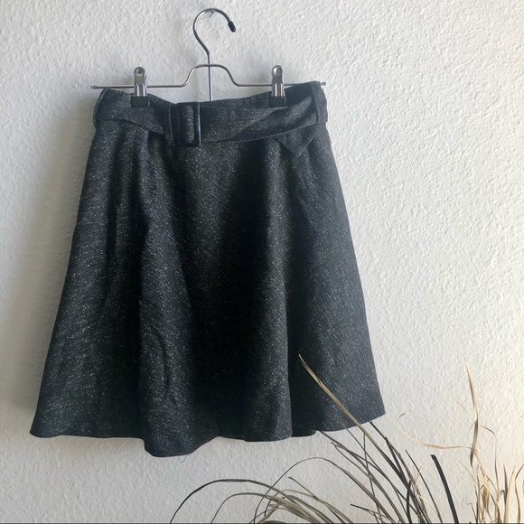 LOFT fit and flare heathered gray xsmall skirt - Picture 4 of 8